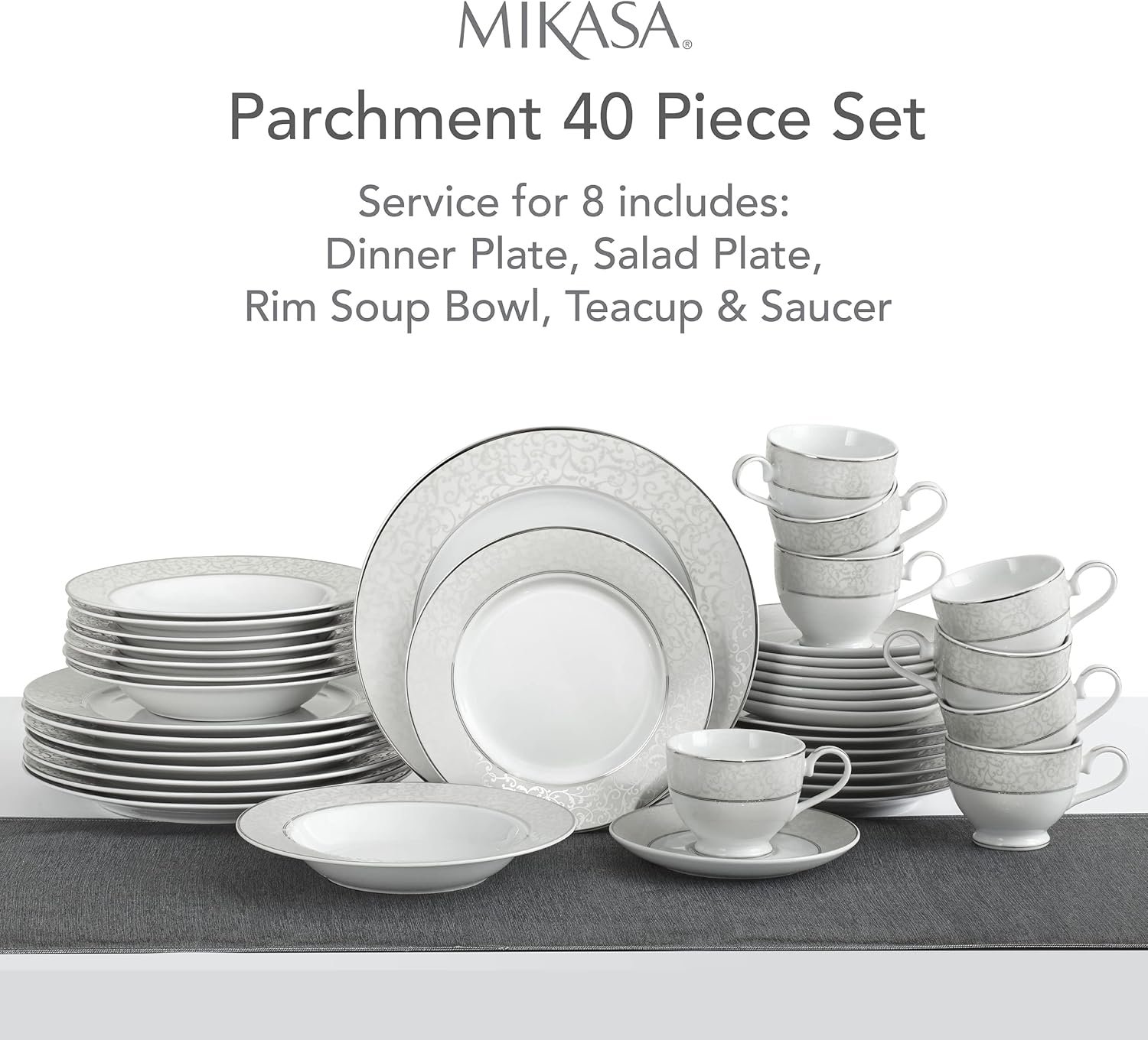 Mikasa 40 Piece Parchment Dinnerware Set Homes and More